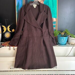 April Cornell 90s Chocolate Brown Long Sleeve Sweater Cardigan M Wool Vintage